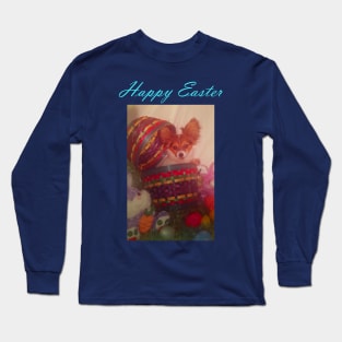 Happy Easter Papillon Puppy Long Sleeve T-Shirt